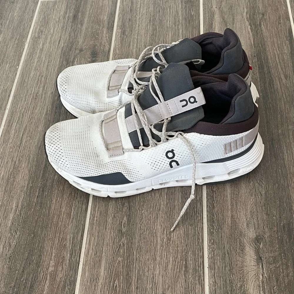 On Running Cloud Men’s Sneakers - White and Dark Gray - Picture 1 of 4